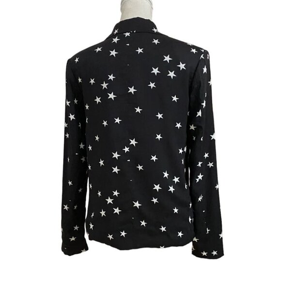 PJK PATTERSON J KINCAID RICCI BLACK WHITE STARS PRINT NOTCHED LAPEL BLAZER - XS - Picture 4 of 9